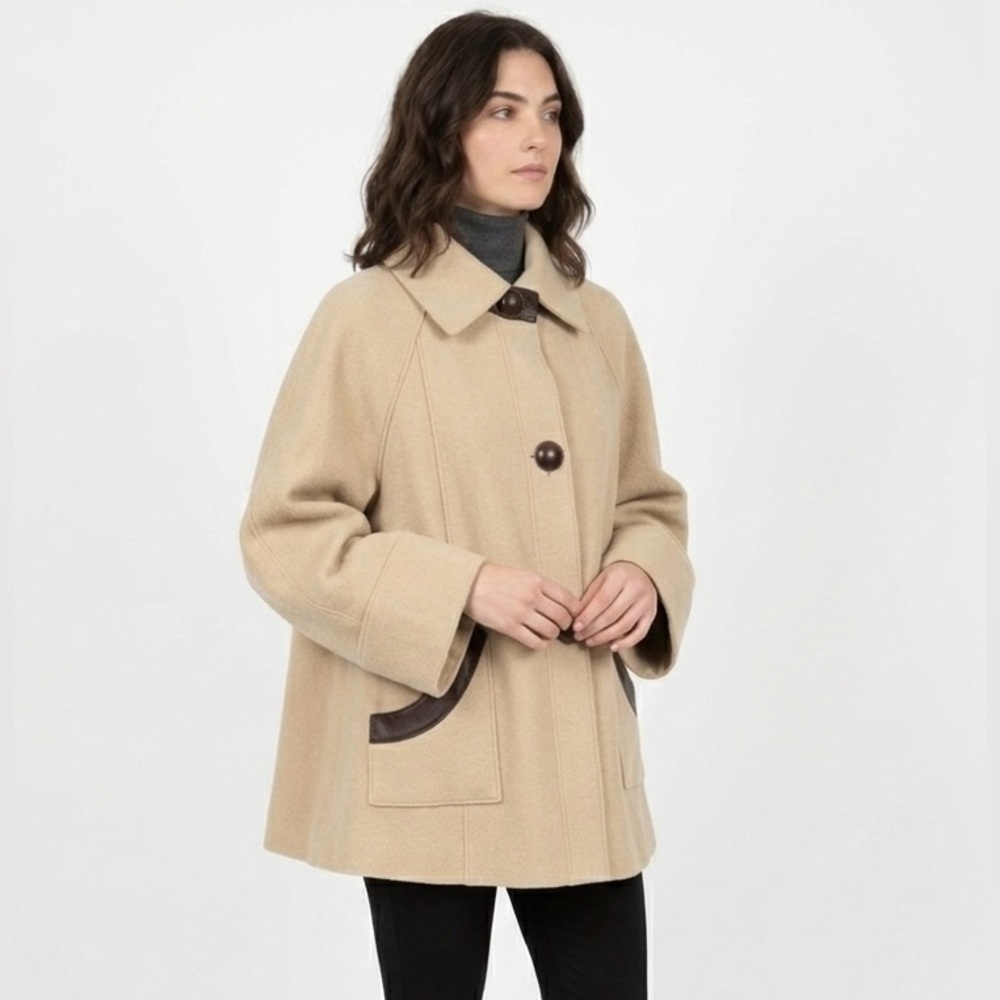 VTG Jones New York Wool Car Coat Women Size Medium - RARE